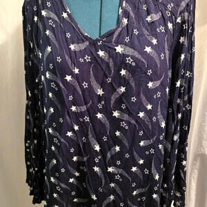 Lane Bryant Shooting‎ Stars Bell Sleeve 24 Blouse (52-0)
